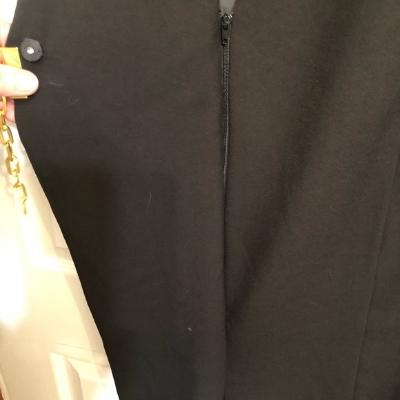 Calvin Klien size 14 black wrap dress with hidden zip gold detail - Picture 5 of 9